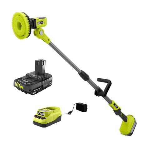 Ryobi floor scrubber - Model: Ryobi A95MP1. Compatible with P4400 4V Compact Scrubber. Works with most standard drill drivers and 1/4 in. impact drivers. Optimized for kitchen, bathroom, and outdoor cleaning applications. Includes 360° medium bristle nylon brush and 3.5 in. medium bristle nylon brush. Price: $9.97. Ryobi 2 pc.